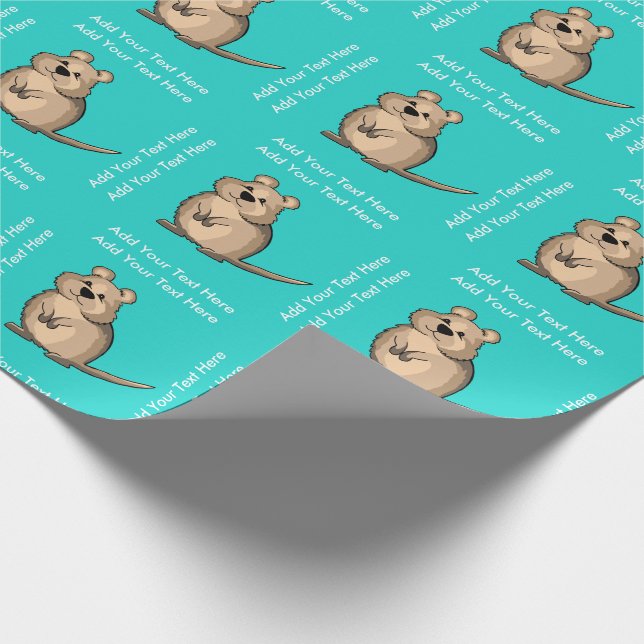Australier Quokka personalisierte Geschenkpapier (Ecke)