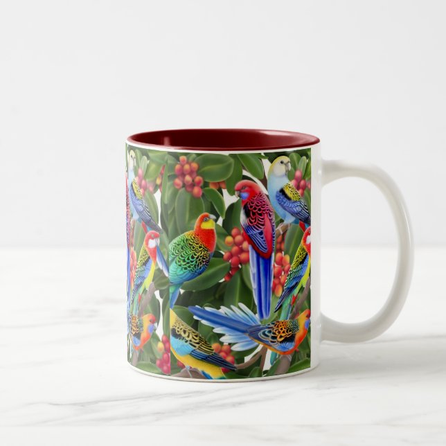 Australier Rosella plappert Tasse nach (Rechts)