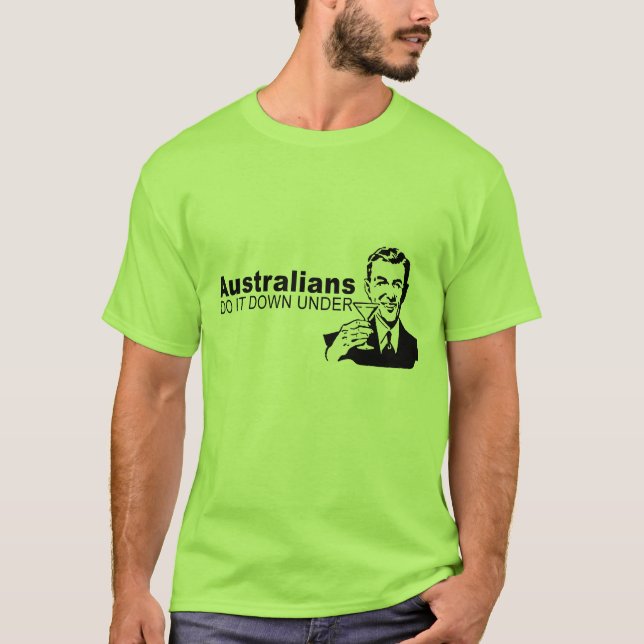 Australier wirft es darunter nieder T-Shirt (Vorderseite)
