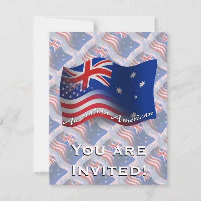 Australisch-amerikanische Wave-Fahne Einladung (Vorderseite)