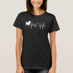 Australisch Silky Terrier Dog Heartbeat T-Shirt