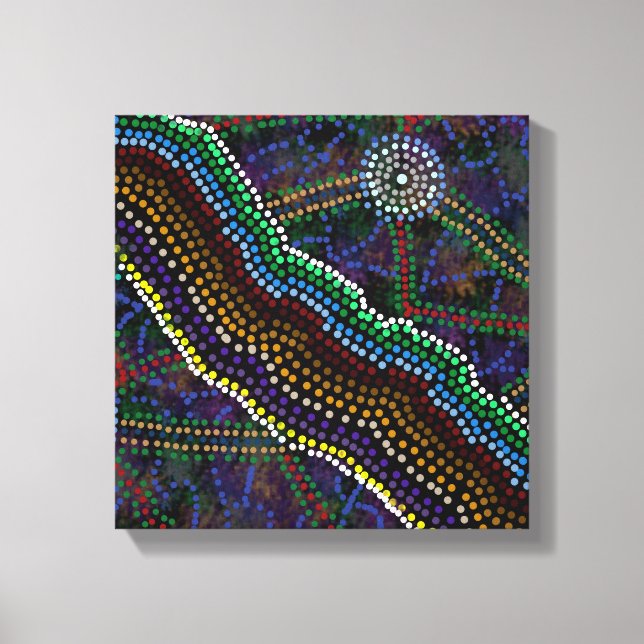 Australische Aborigine Design Print Leinwanddruck (Vorderseite)