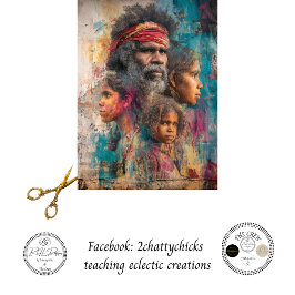 Australische Aborigine-Elder-Familien-Kulturkunst  Seidenpapier