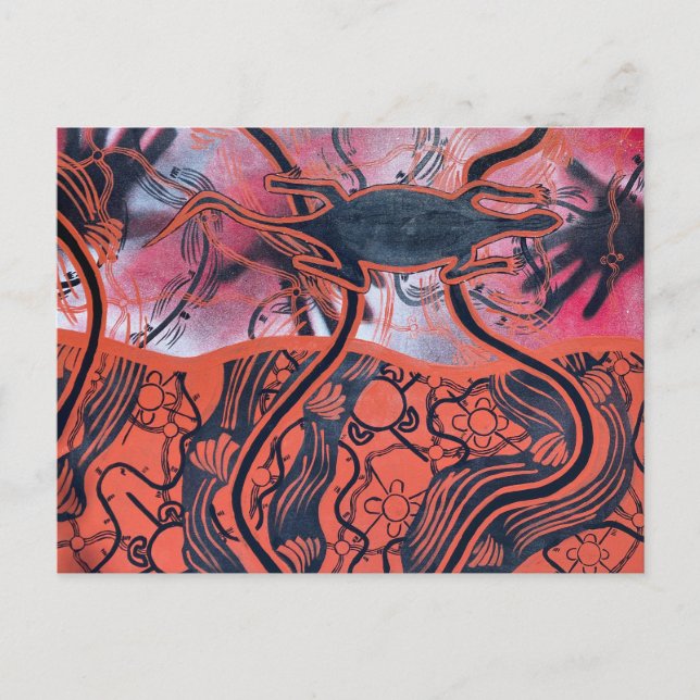 Australische Aborigine-Goanna-Postkarte Postkarte (Vorderseite)