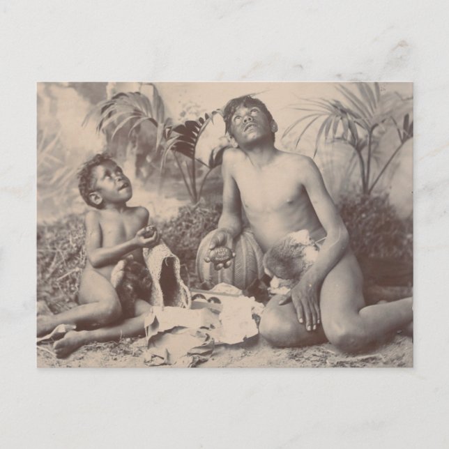 Australische Aborigine-Jungen, 1896 Postkarte (Vorderseite)