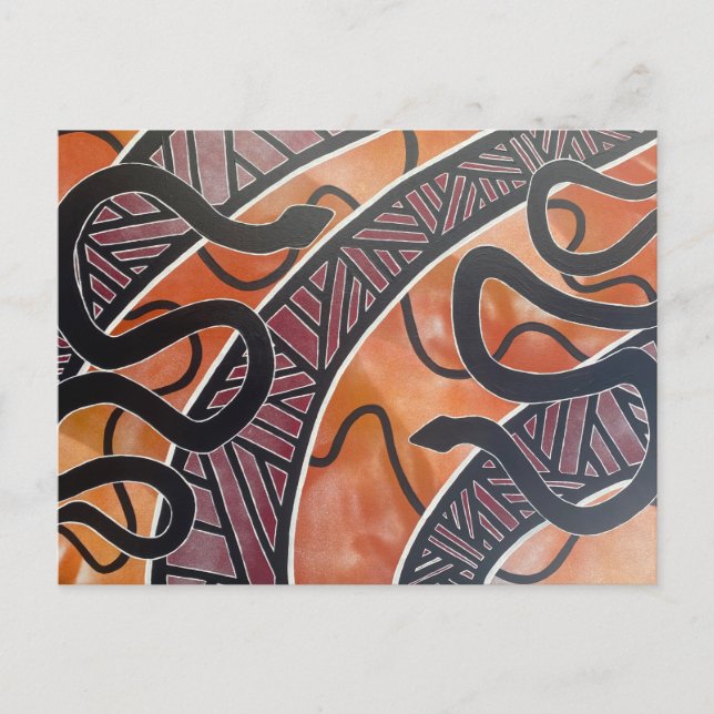 Australische Aborigine-Schlangen-Postkarte Postkarte (Vorderseite)