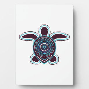 Australische Aborigines-Kunst Schildkröte Fotoplatte
