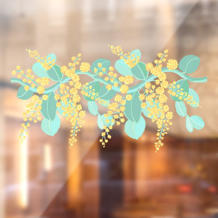 Australische Akazienblüten Fensteraufkleber