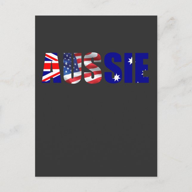 Australische amerikanische Flagge usa Proud 4. Jul Postkarte (Vorderseite)