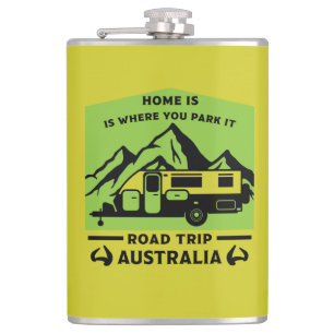 Australische Aussie Caravan Caravanning Summer Flachmann
