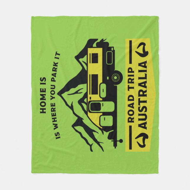 Australische Aussie Caravan Caravanning Summer Fleecedecke (Vorderseite)