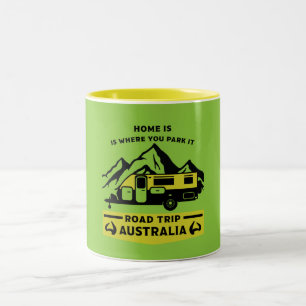 Australische Aussie Caravan Caravanning Summer Zweifarbige Tasse