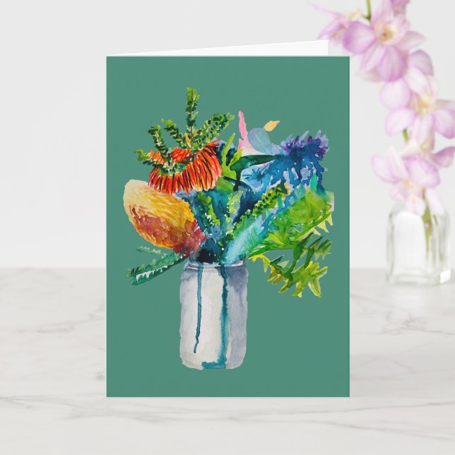 Australische Blume Aquarell Karte (Orchidee)
