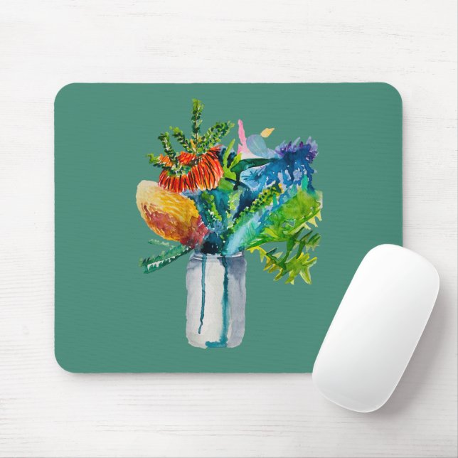 Australische Blume Aquarell Mousepad (Mit Mouse)