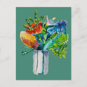 Australische Blume Aquarell Postkarte