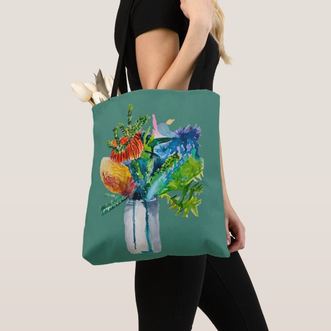 Australische Blume Aquarell Tasche (Von Nahem)