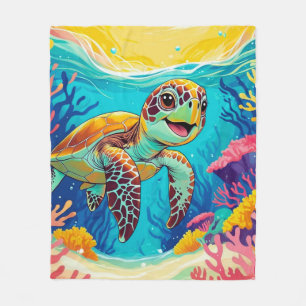 Australische Boho-Schildkröte-Fleece-Decke Sunny Fleecedecke