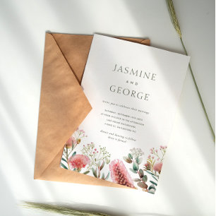 Australische einheimische Aquarell-Wildblume Einladung