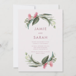 Australische einheimische Gummiblüten-Hochzeitsein Einladung