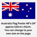 Australische Flagge 48"x24" (Ändern Sie Ihre eigen Poster<br><div class="desc">Australien Flag 48"x 24" ca. 122cm x 61cm. Sie können auf der Seite Ihre eigene Größe ändern.</div>