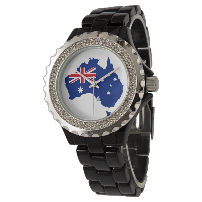 Australische Flagge Armbanduhr (Schrägansicht)