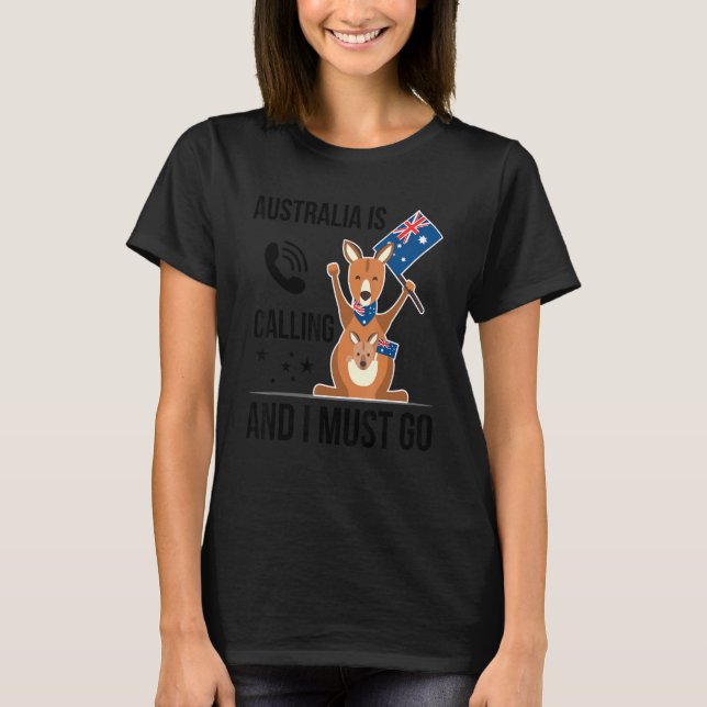 Australische Flagge Australien Reisen Kangaro T-Shirt (Vorderseite)