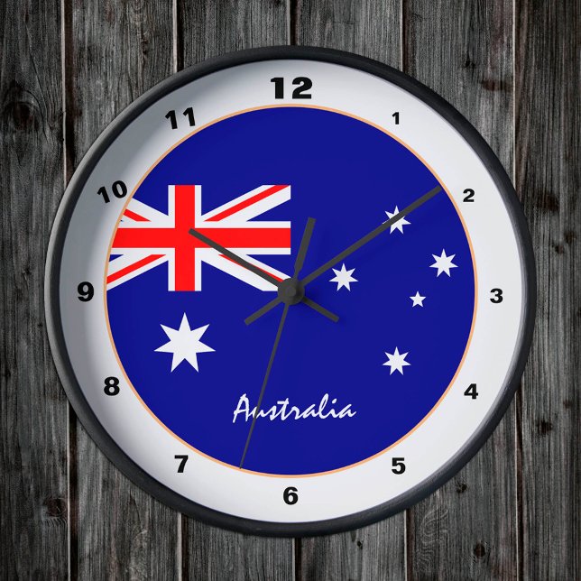 Australische Flagge & Australien trendige Mode /De Runde Wanduhr (Von Creator hochgeladen)