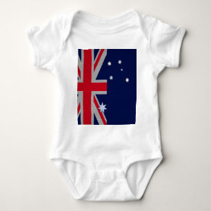 Australische Flagge Design Carbon Fibre Chrome Sty Baby Strampler