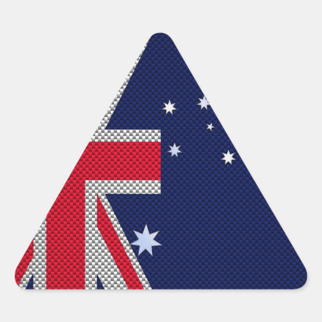 Australische Flagge Design Carbon Fibre Chrome Sty Dreieckiger Aufkleber (Vorderseite)