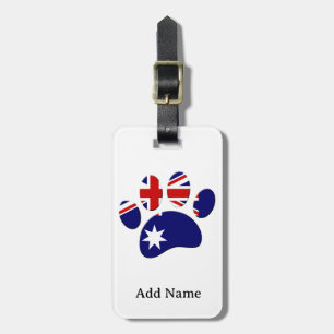 Australische Flagge Dog Paw Print Gepäckanhänger