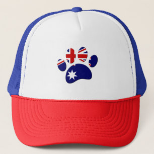 Australische Flagge Dog Paw Print Truckerkappe