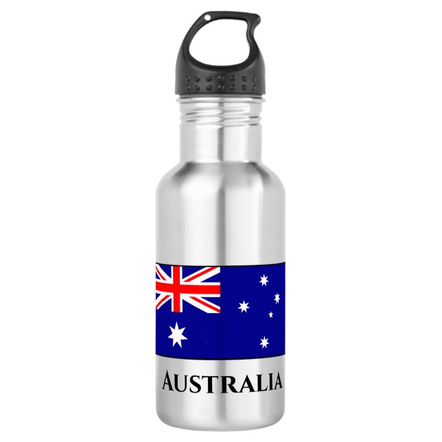 Australische Flagge Edelstahlflasche (Vorderseite)