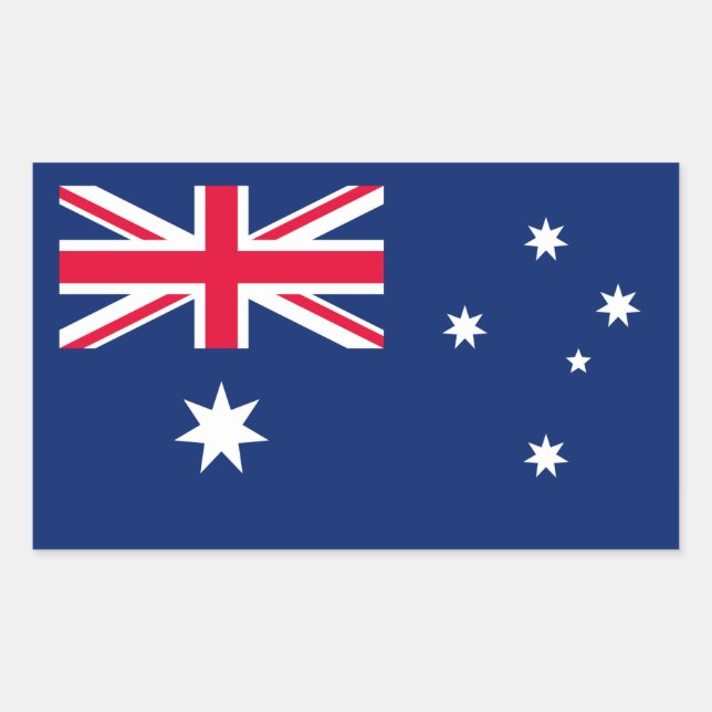 Australische Flagge, Flagge Australiens Rechteckiger Aufkleber (Vorderseite)