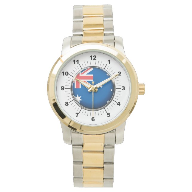 Australische Flagge für Frauen Oversized Zwei-Tone Armbanduhr (Vorderseite)