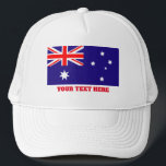 Australische Flagge für Lastkraftwagen-Hüte Truckerkappe<br><div class="desc">Australische Flagge von Australien Zoll LKW-Hüte. Maßgeschneiderte Mütze für Nationalfeiertage,  Politik,  politisches Party und internationale Sportveranstaltungen wie Fußball,  Golf,  Rugby,  Cricket,  Tennis etc. Fügen Sie Ihr eigenes lustiges Zitat oder einen Slogan hinzu. Australien Day Headwear Design. Erhältlich in Weiß,  Blau,  Rot,  Grün,  Schwarz,  Rosa und anderen Farben.</div>