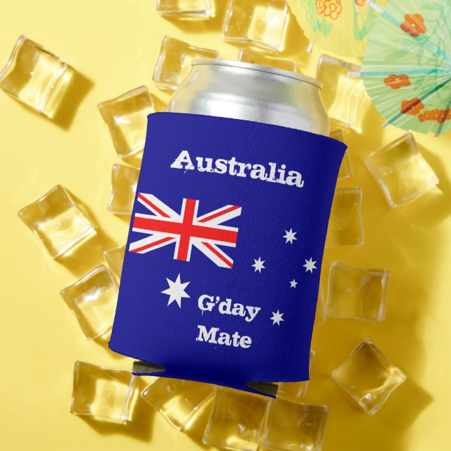 Australische Flagge & G'day Mate cooler / Australi Dosenkühler (In Situ Sommer)