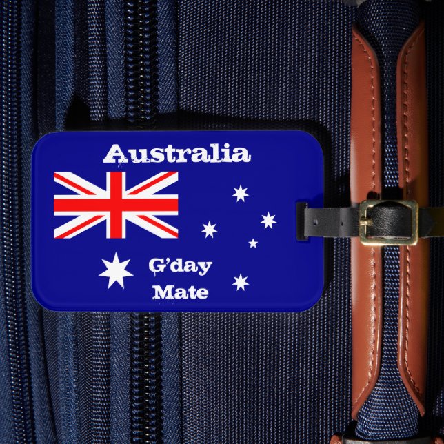 Australische Flagge & G'day Mate Gepäck / Australi Gepäckanhänger (Vorderseite Insitu 4)