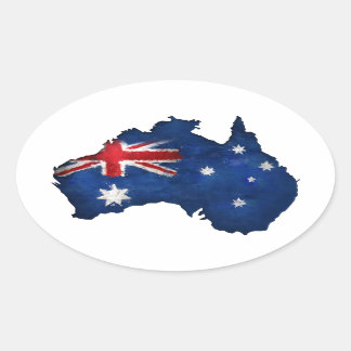 Australische Flagge Graffiti Ovaler Aufkleber