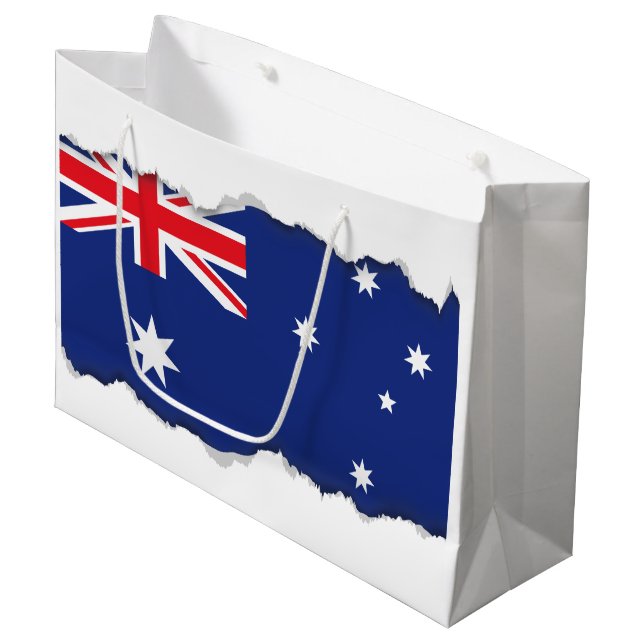 Australische Flagge Große Geschenktüte (Vorderseite Schrägansicht)