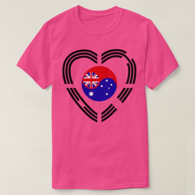 Australische Flagge - Herz der australischen Multi T-Shirt (Design vorne)