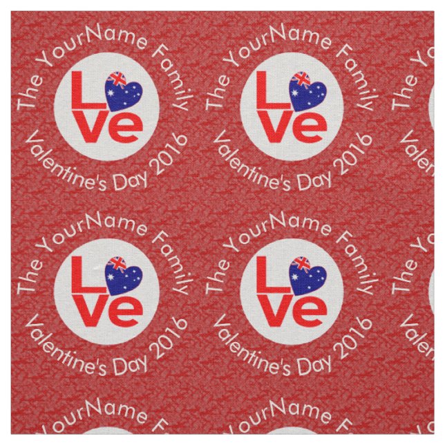 Australische Flagge Herzerrote LIEBE Stoff (Muster)