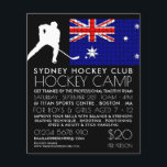 Australische Flagge, Hockey Player, Camp-Werbung Flyer<br><div class="desc">Australische Fahne,  Hockey Player,  Camp Werbe-Flyer beim Business Card Store.</div>