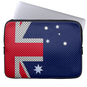 Australische Flagge im Carbon Fibre Chrome-Stil Laptopschutzhülle