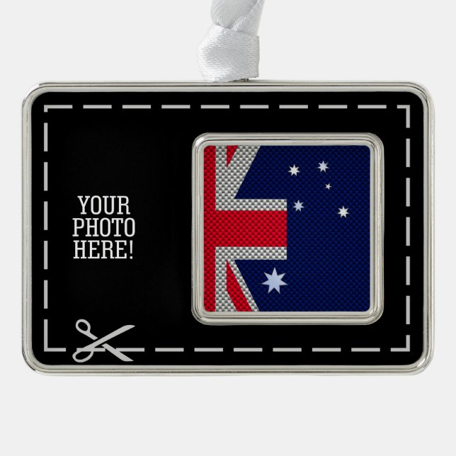 Australische Flagge in der Rahmen-Ornament Silber (Vorderseite)
