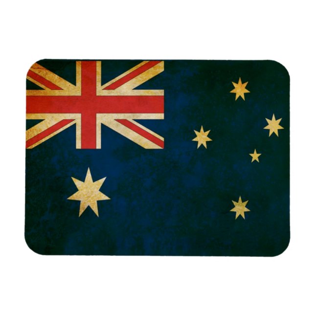 Australische Flagge in Grunge Magnet (Horizontal)