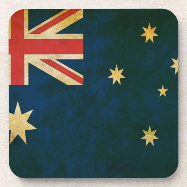 Australische Flagge in Grunge Untersetzer (Vorderseite)