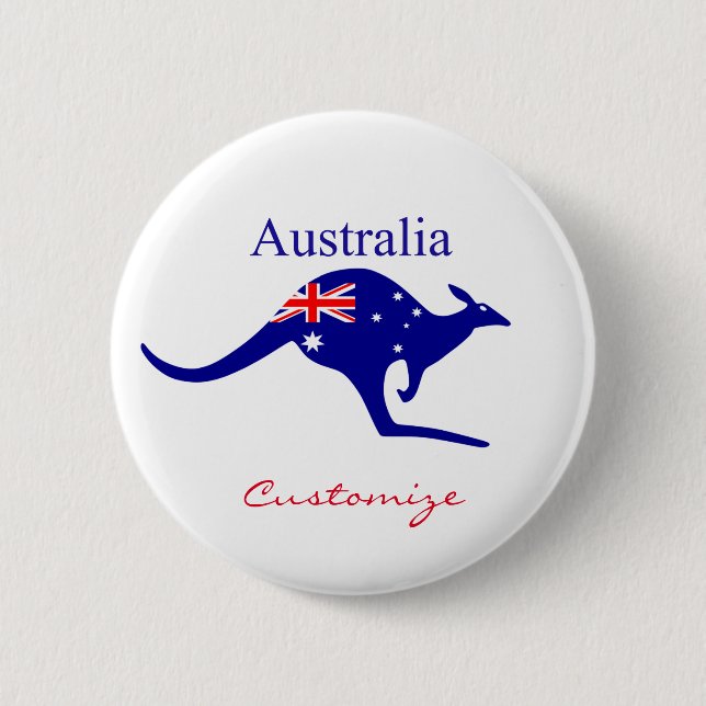 Australische Flagge Kangaroo Thunder_Cove Button (Vorderseite)