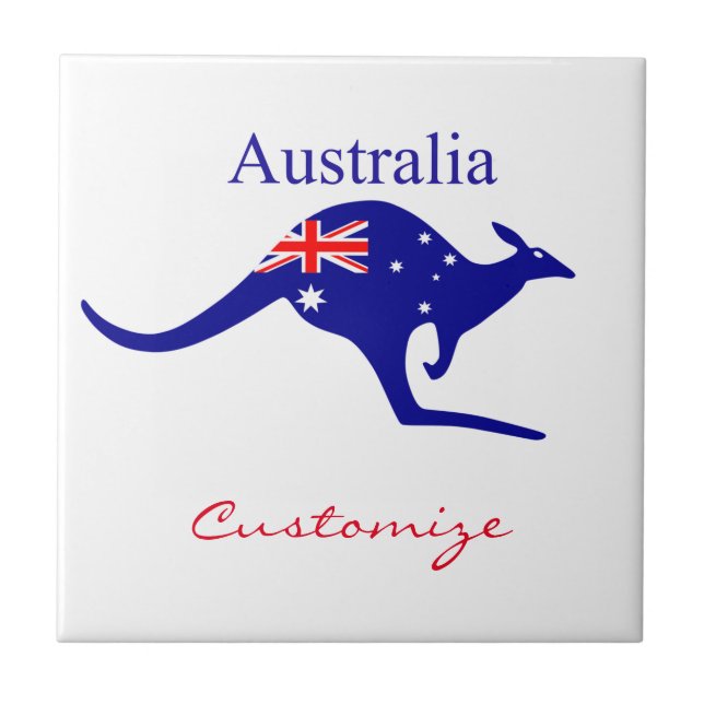 Australische Flagge Kangaroo Thunder_Cove Fliese (Vorderseite)