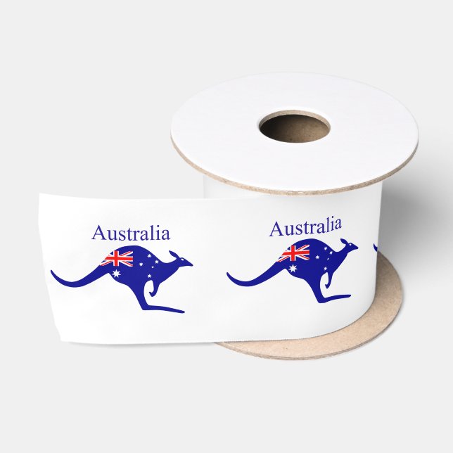 Australische Flagge Kangaroo Thunder_Cove Satinband (Spule)