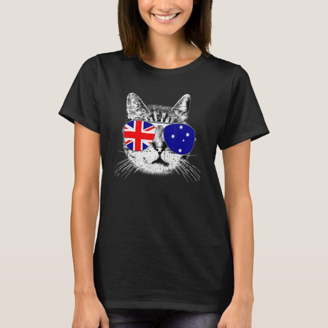 Australische Flagge Land Roots Cat Prid T-Shirt (Vorderseite)